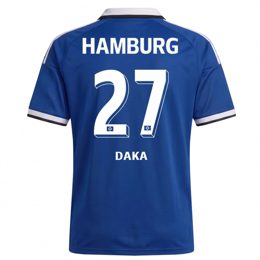 Danxen Kinderen Patson Daka #27 Wit Blauw Uitshirt Uittenue 2026/27 T-Shirt