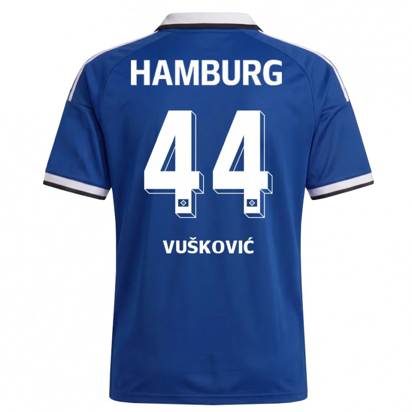 Danxen Kinderen Mario Vuskovic #44 Wit Blauw Uitshirt Uittenue 2026/27 T-Shirt