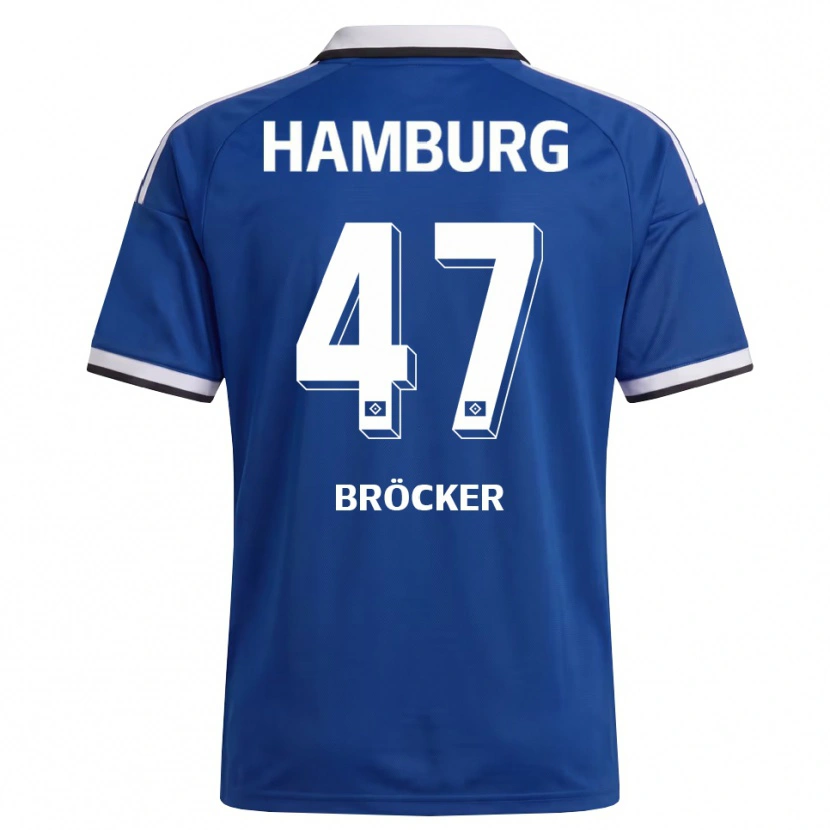 Danxen Kinderen Mads Bröcker #47 Wit Blauw Uitshirt Uittenue 2026/27 T-Shirt