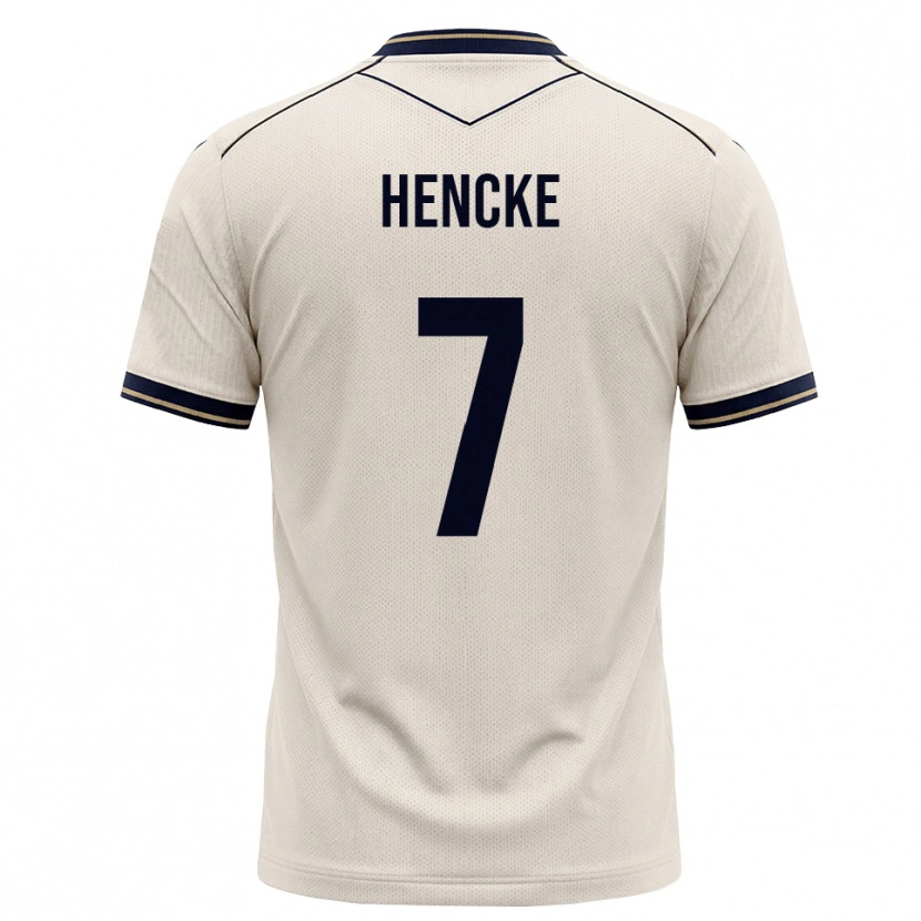 Danxen Kinderen Oskar Hencke #7 Off-White Inktblauw Uitshirt Uittenue 2026/27 T-Shirt