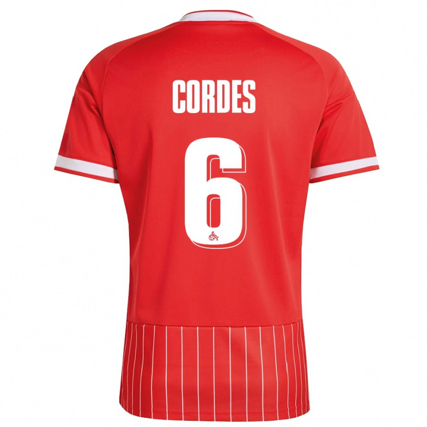 Danxen Kinderen Lotta Cordes #6 Rood Wit Groen Uitshirt Uittenue 2026/27 T-Shirt