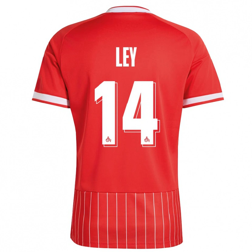 Danxen Kinderen Benjamin Ley #14 Rood Wit Groen Uitshirt Uittenue 2026/27 T-Shirt