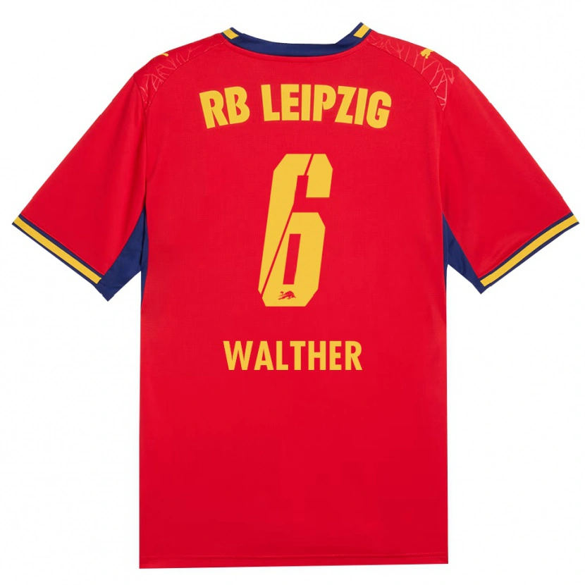 Danxen Kinderen Mika Walther #6 Rood Geel Koninklijk Blauw Uitshirt Uittenue 2026/27 T-Shirt
