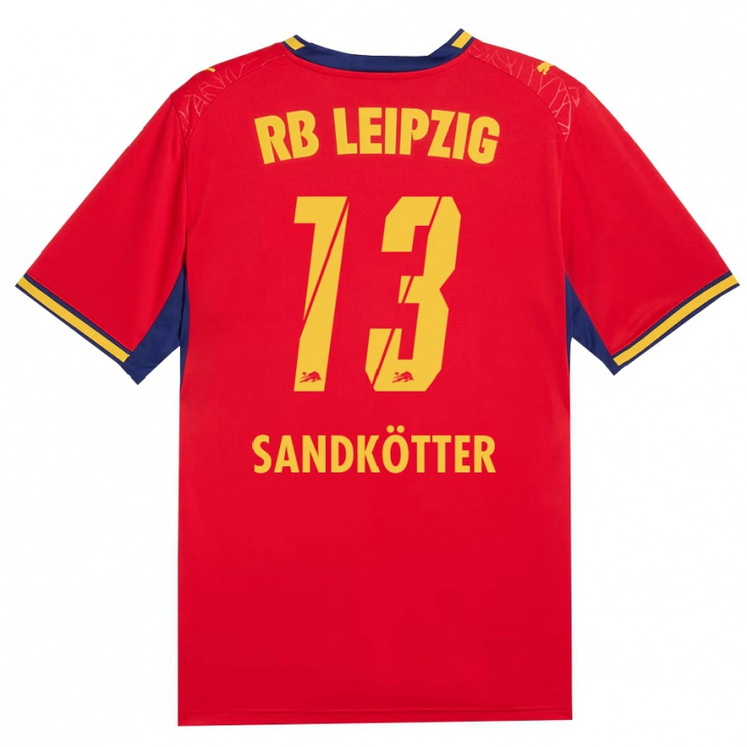 Danxen Kinderen Constantin Sandkötter #13 Rood Geel Koninklijk Blauw Uitshirt Uittenue 2026/27 T-Shirt