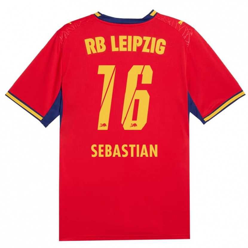 Danxen Kinderen Jordy Sebastian #16 Rood Geel Koninklijk Blauw Uitshirt Uittenue 2026/27 T-Shirt