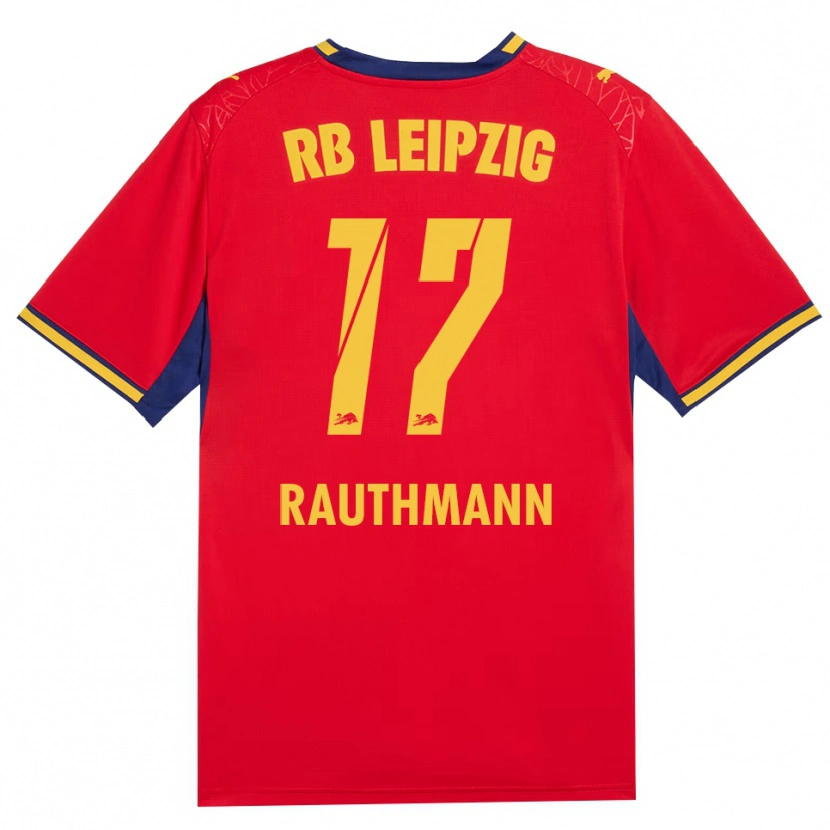 Danxen Kinderen Nick Rauthmann #17 Rood Geel Koninklijk Blauw Uitshirt Uittenue 2026/27 T-Shirt