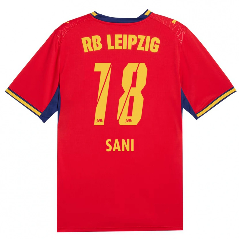 Danxen Kinderen Suleman Sani #18 Rood Geel Koninklijk Blauw Uitshirt Uittenue 2026/27 T-Shirt