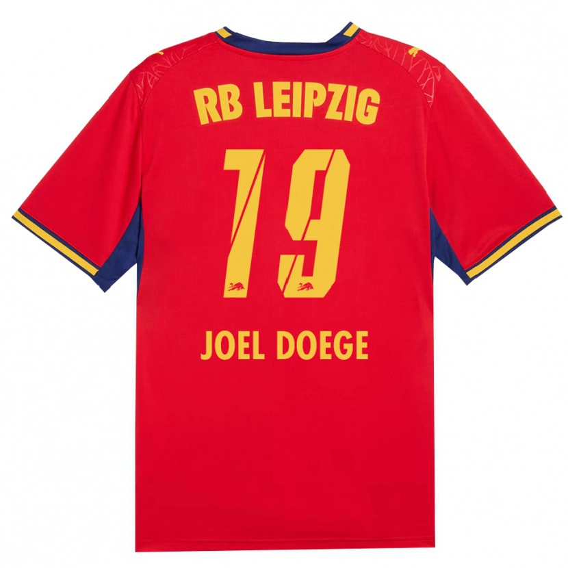 Danxen Kinderen Louis Joel Doege #19 Rood Geel Koninklijk Blauw Uitshirt Uittenue 2026/27 T-Shirt