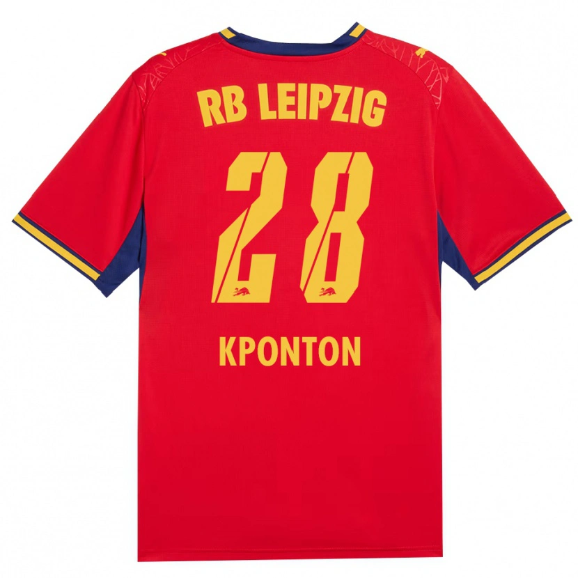 Danxen Kinderen Marwan Kponton #28 Rood Geel Koninklijk Blauw Uitshirt Uittenue 2026/27 T-Shirt