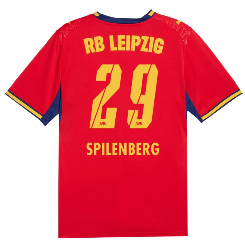 Danxen Kinderen Maja Spilenberg #29 Rood Geel Koninklijk Blauw Uitshirt Uittenue 2026/27 T-Shirt