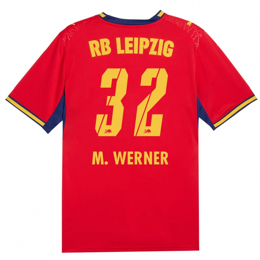 Danxen Kinderen Mia Werner #32 Rood Geel Koninklijk Blauw Uitshirt Uittenue 2026/27 T-Shirt