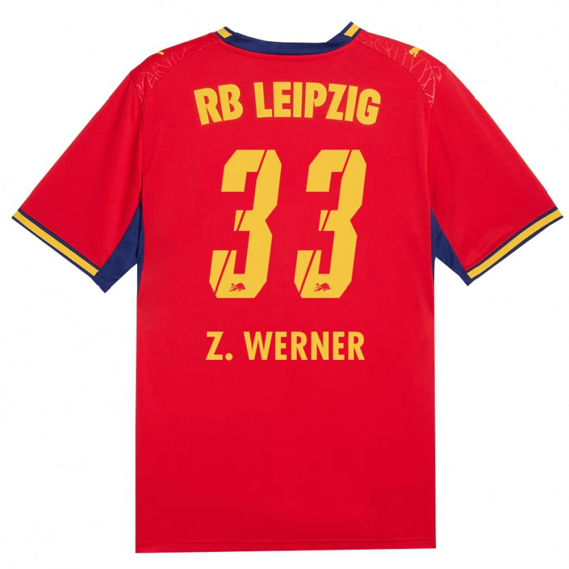 Danxen Kinderen Zoé Werner #33 Rood Geel Koninklijk Blauw Uitshirt Uittenue 2026/27 T-Shirt
