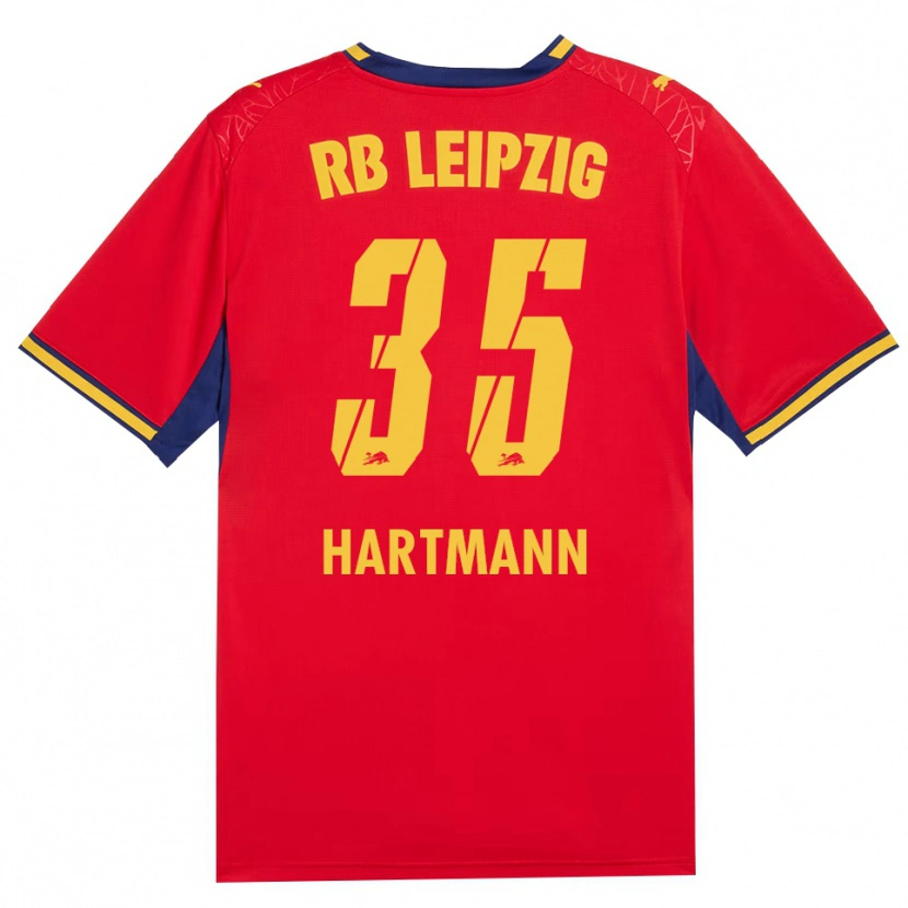 Danxen Kinderen Fabrice Hartmann #35 Rood Geel Koninklijk Blauw Uitshirt Uittenue 2026/27 T-Shirt