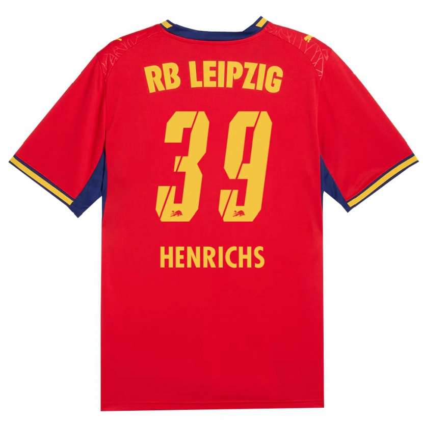 Danxen Kinderen Benjamin Henrichs #39 Rood Geel Koninklijk Blauw Uitshirt Uittenue 2026/27 T-Shirt