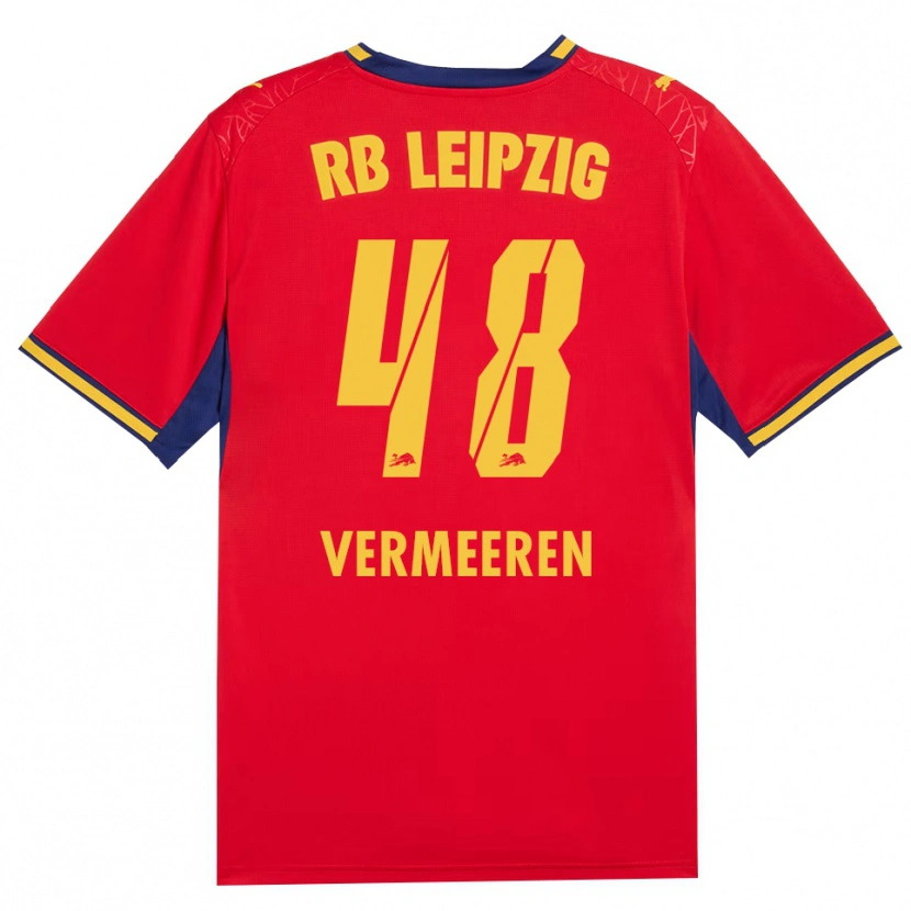 Danxen Kinderen Arthur Vermeeren #48 Rood Geel Koninklijk Blauw Uitshirt Uittenue 2026/27 T-Shirt