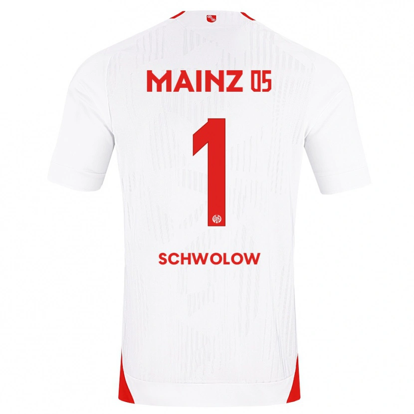 Danxen Kinderen Alexander Schwolow #1 Wit Rood Geel Uitshirt Uittenue 2026/27 T-Shirt