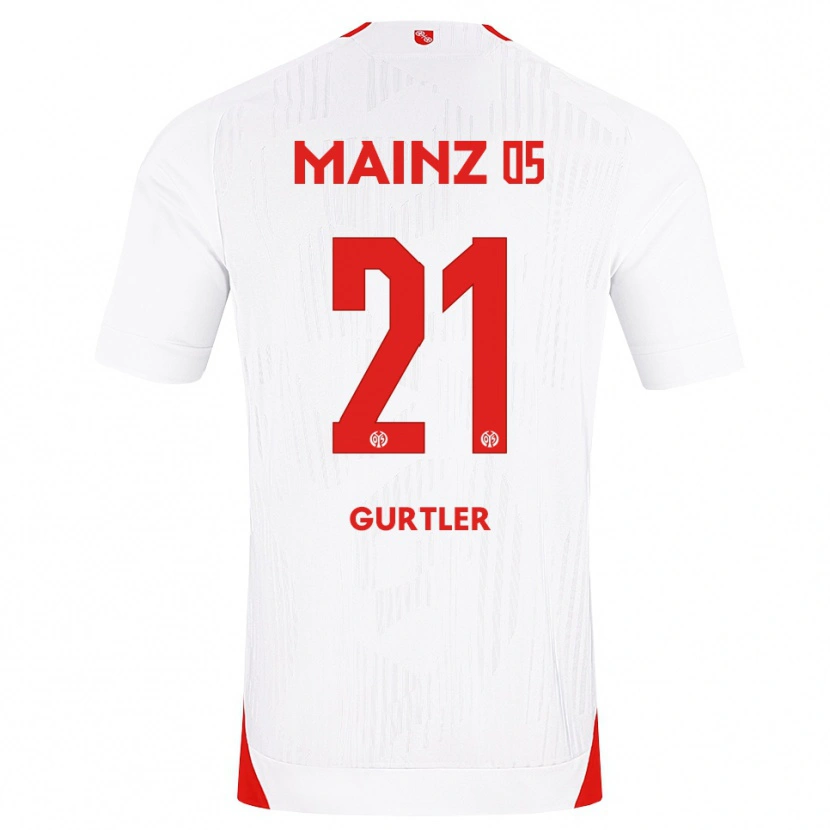 Danxen Kinderen Lisa Gürtler #21 Wit Rood Geel Uitshirt Uittenue 2026/27 T-Shirt