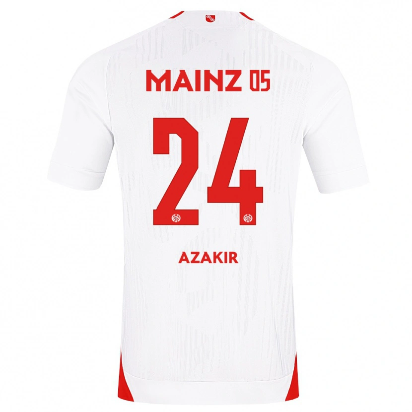 Danxen Kinderen Dennis Azakir #24 Wit Rood Geel Uitshirt Uittenue 2026/27 T-Shirt