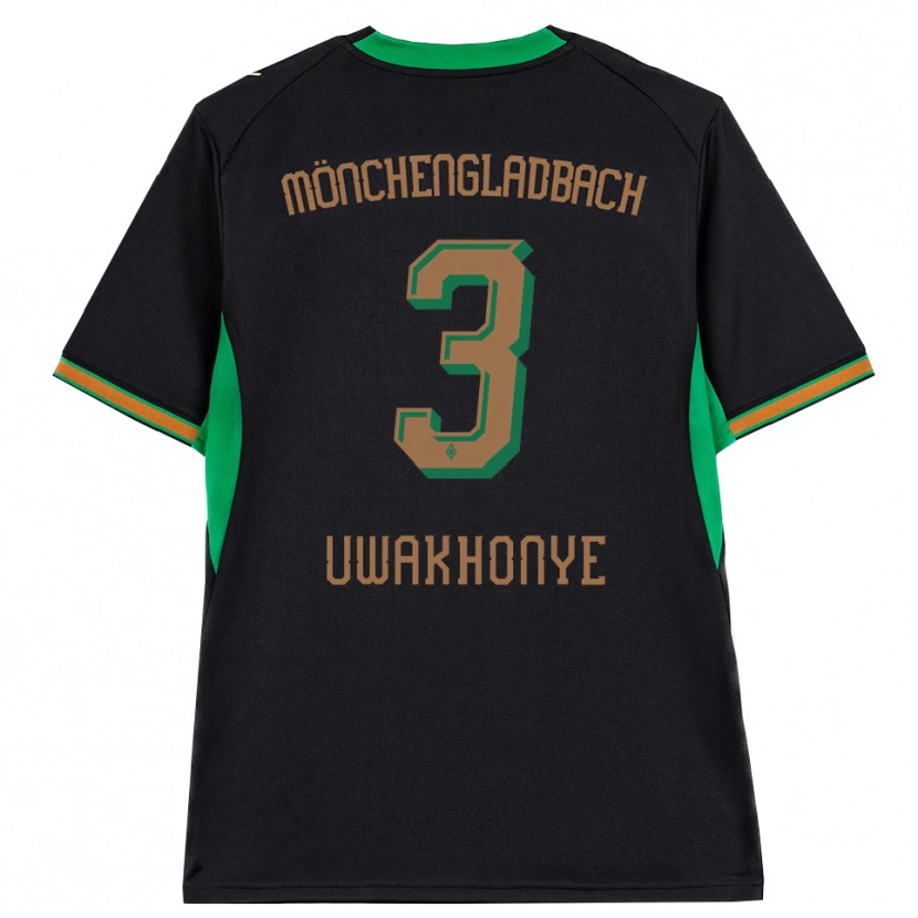 Danxen Kinderen Joshua Uwakhonye #3 Zwart Oranje Groen Bruin Uitshirt Uittenue 2026/27 T-Shirt