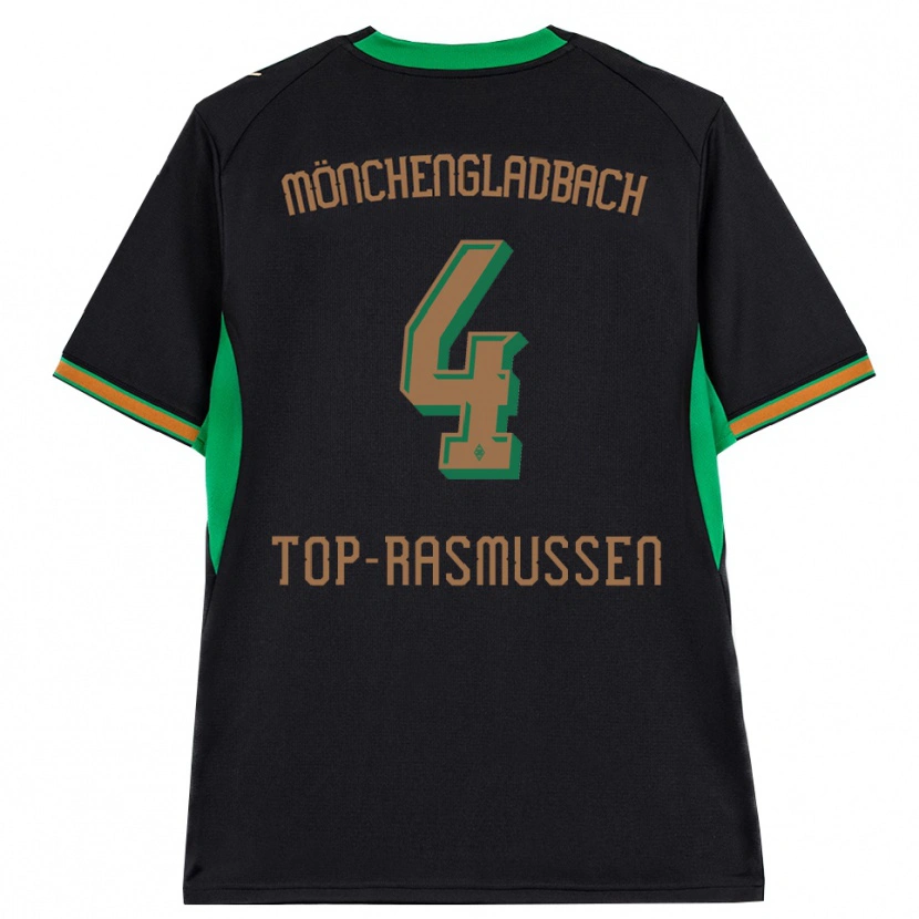 Danxen Kinderen Tristan Top-Rasmussen #4 Zwart Oranje Groen Bruin Uitshirt Uittenue 2026/27 T-Shirt