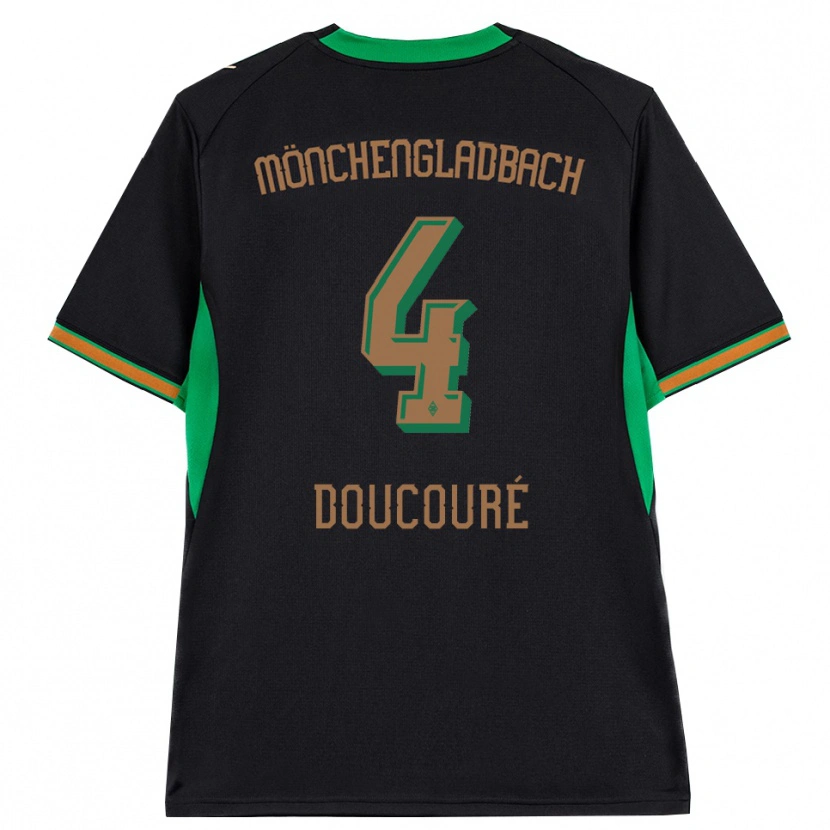 Danxen Kinderen Mamadou Doucoure #4 Zwart Oranje Groen Bruin Uitshirt Uittenue 2026/27 T-Shirt