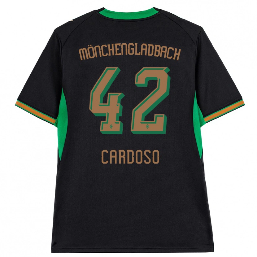 Danxen Kinderen Tiago Pereira Cardoso #42 Zwart Oranje Groen Bruin Uitshirt Uittenue 2026/27 T-Shirt