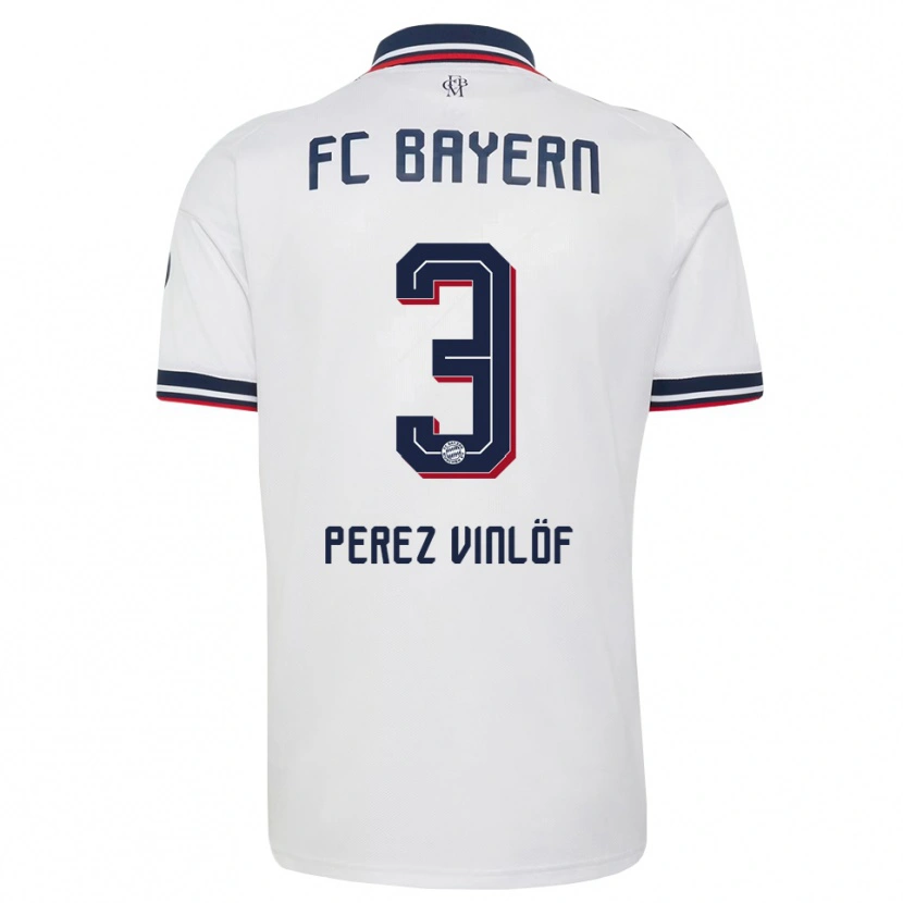 Danxen Kinderen Matteo Perez Vinlöf #3 Wit Grijs Rood Uitshirt Uittenue 2026/27 T-Shirt