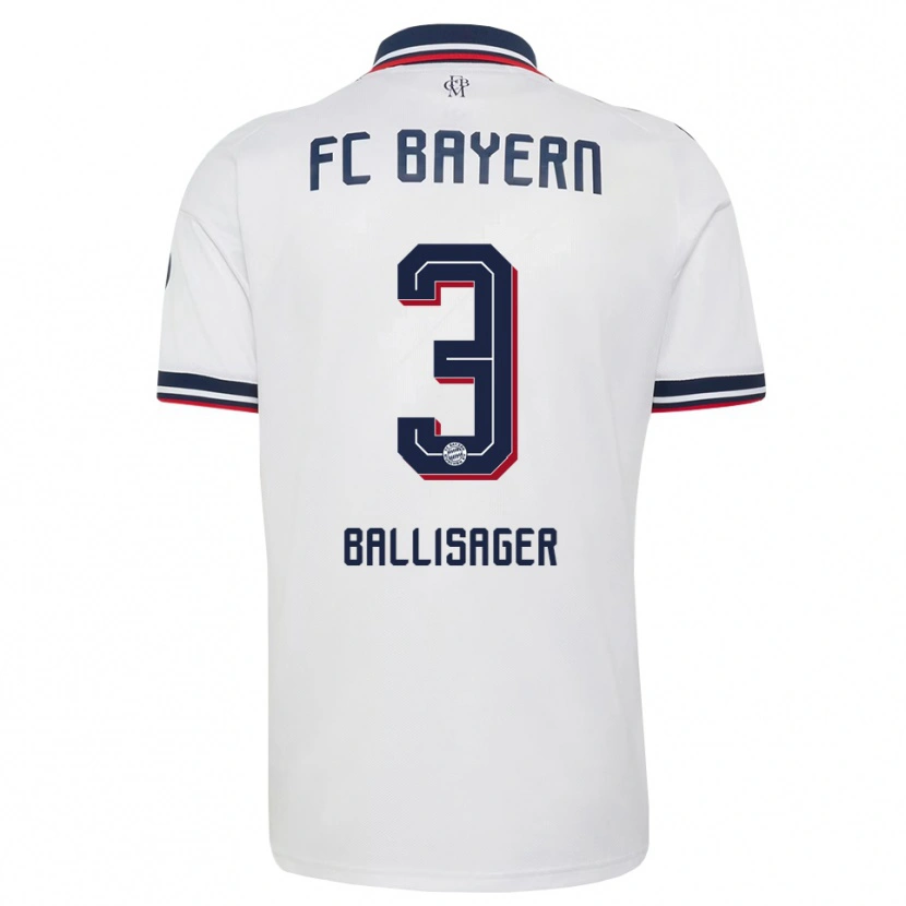 Danxen Kinderen Stine Ballisager #3 Wit Grijs Rood Uitshirt Uittenue 2026/27 T-Shirt