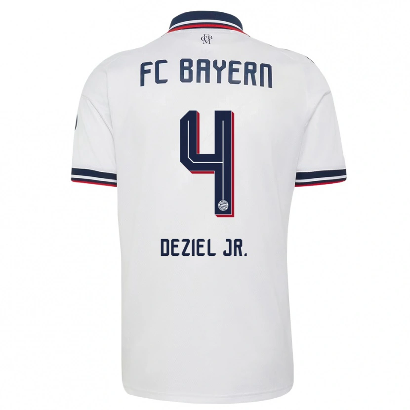 Danxen Kinderen Robert Deziel Jr. #4 Wit Grijs Rood Uitshirt Uittenue 2026/27 T-Shirt