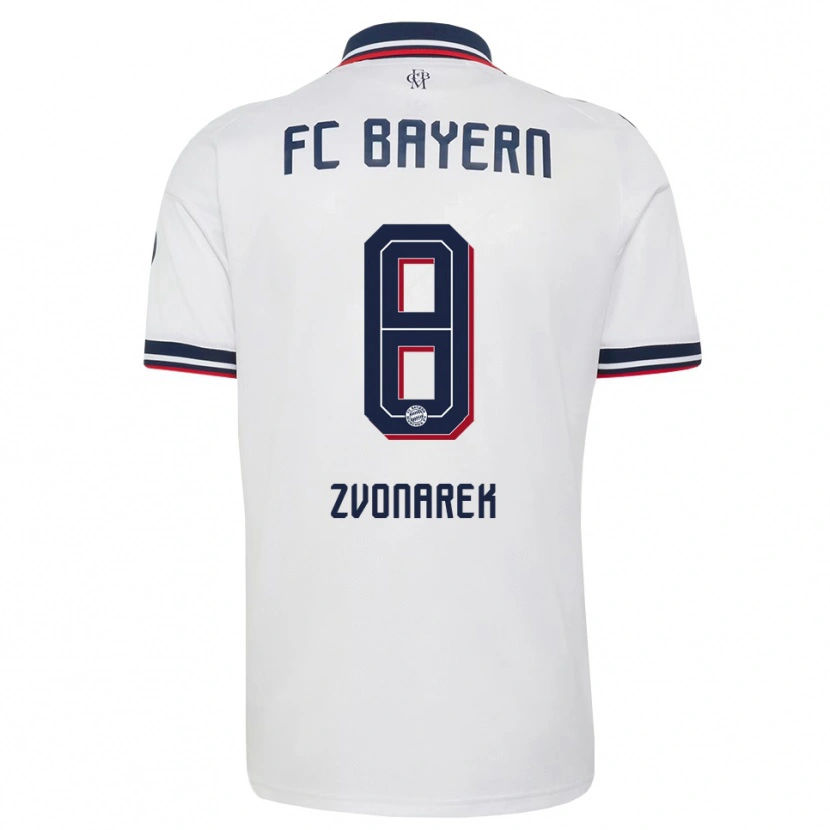 Danxen Kinderen Lovro Zvonarek #8 Wit Grijs Rood Uitshirt Uittenue 2026/27 T-Shirt