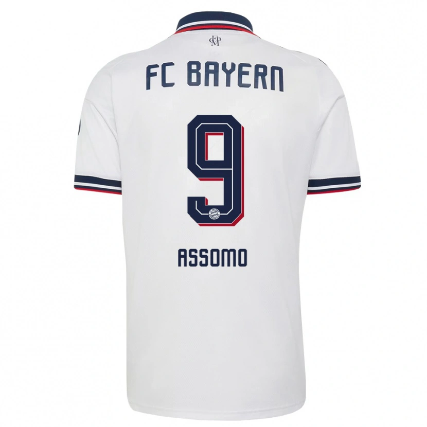 Danxen Kinderen Bastian Assomo #9 Wit Grijs Rood Uitshirt Uittenue 2026/27 T-Shirt