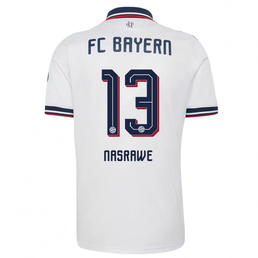Danxen Kinderen Jussef Nasrawe #13 Wit Grijs Rood Uitshirt Uittenue 2026/27 T-Shirt