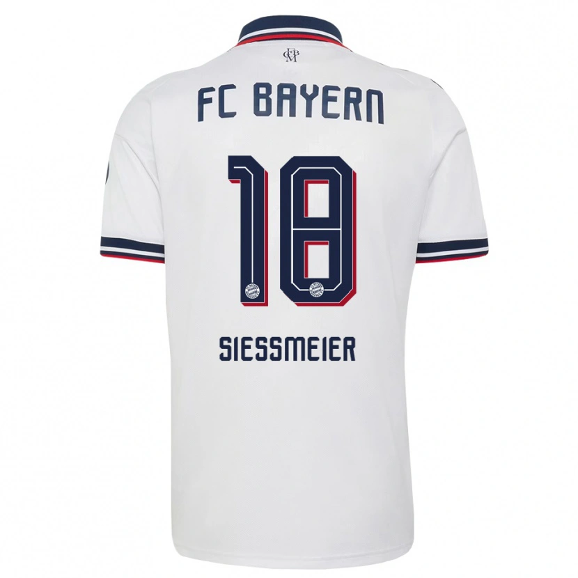 Danxen Kinderen Maximilian Sießmeier #18 Wit Grijs Rood Uitshirt Uittenue 2026/27 T-Shirt
