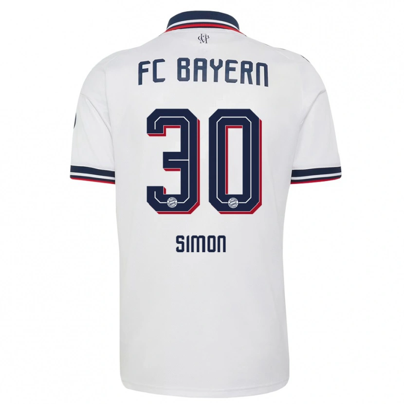 Danxen Kinderen Carolin Simon #30 Wit Grijs Rood Uitshirt Uittenue 2026/27 T-Shirt