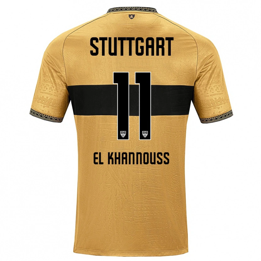 Danxen Kinderen Bilal El Khannouss #11 Bruin Zwart Wit Uitshirt Uittenue 2026/27 T-Shirt