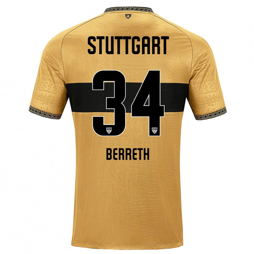 Danxen Kinderen Luca Berreth #34 Bruin Zwart Wit Uitshirt Uittenue 2026/27 T-Shirt