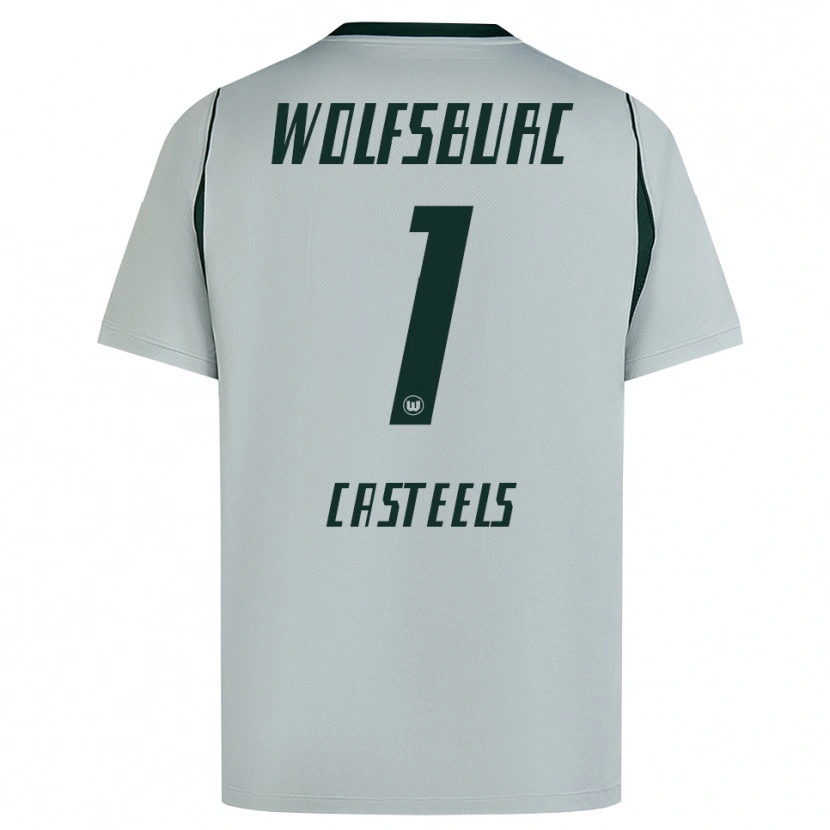 Danxen Kinderen Koen Casteels #1 Grijs Groen Uitshirt Uittenue 2026/27 T-Shirt