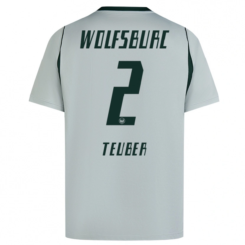 Danxen Kinderen Julius Teuber #2 Grijs Groen Uitshirt Uittenue 2026/27 T-Shirt