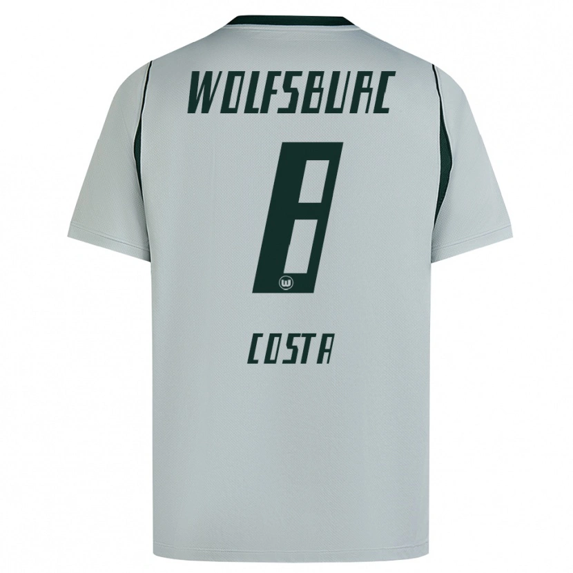 Danxen Kinderen Jesse Costa #8 Grijs Groen Uitshirt Uittenue 2026/27 T-Shirt