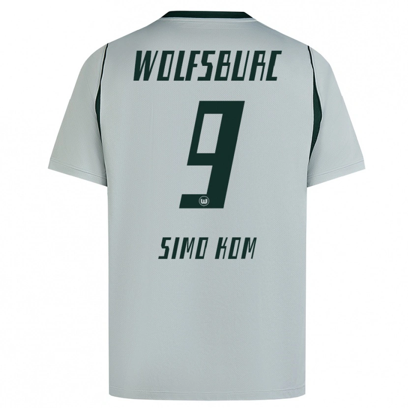 Danxen Kinderen Yvan Simo Kom #9 Grijs Groen Uitshirt Uittenue 2026/27 T-Shirt