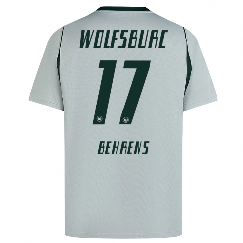 Danxen Kinderen Kevin Behrens #17 Grijs Groen Uitshirt Uittenue 2026/27 T-Shirt