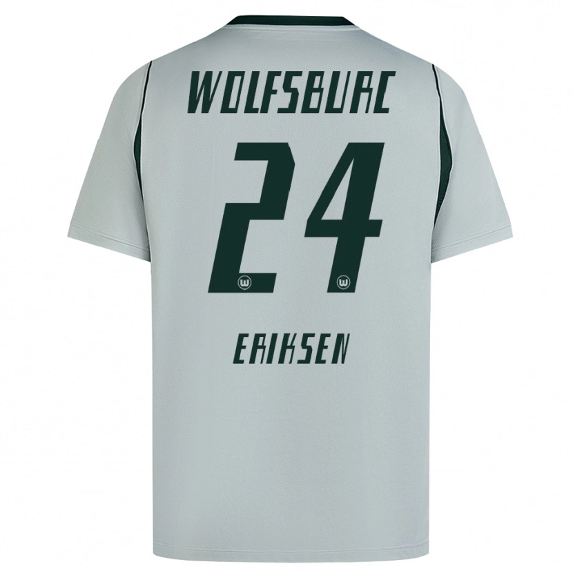 Danxen Kinderen Christian Eriksen #24 Grijs Groen Uitshirt Uittenue 2026/27 T-Shirt