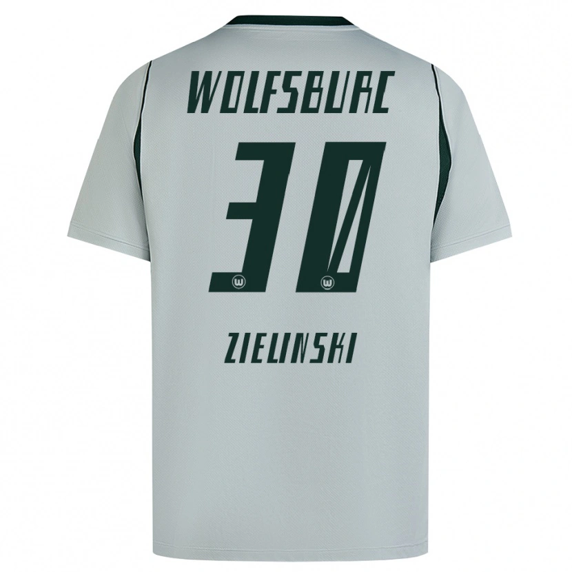Danxen Kinderen Jakub Zielinski #30 Grijs Groen Uitshirt Uittenue 2026/27 T-Shirt