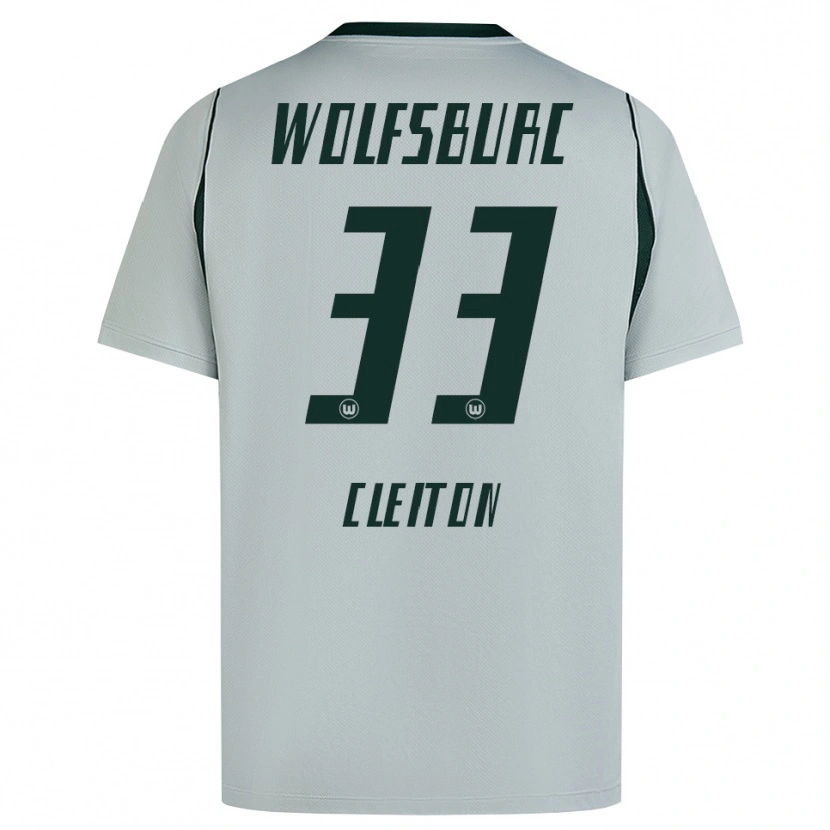 Danxen Kinderen Cleiton Santana Dos Santos #33 Grijs Groen Uitshirt Uittenue 2026/27 T-Shirt