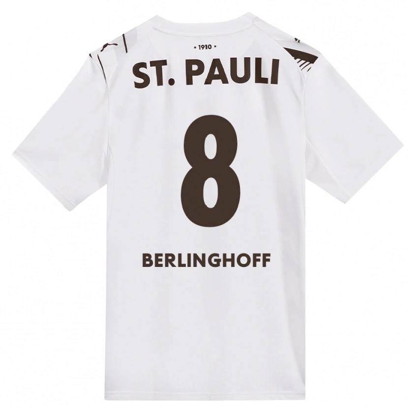 Danxen Kinderen Marlene Berlinghoff #8 Cafe Wit Rood Uitshirt Uittenue 2026/27 T-Shirt