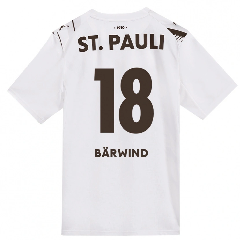 Danxen Kinderen Jonas Bärwind #18 Cafe Wit Rood Uitshirt Uittenue 2026/27 T-Shirt