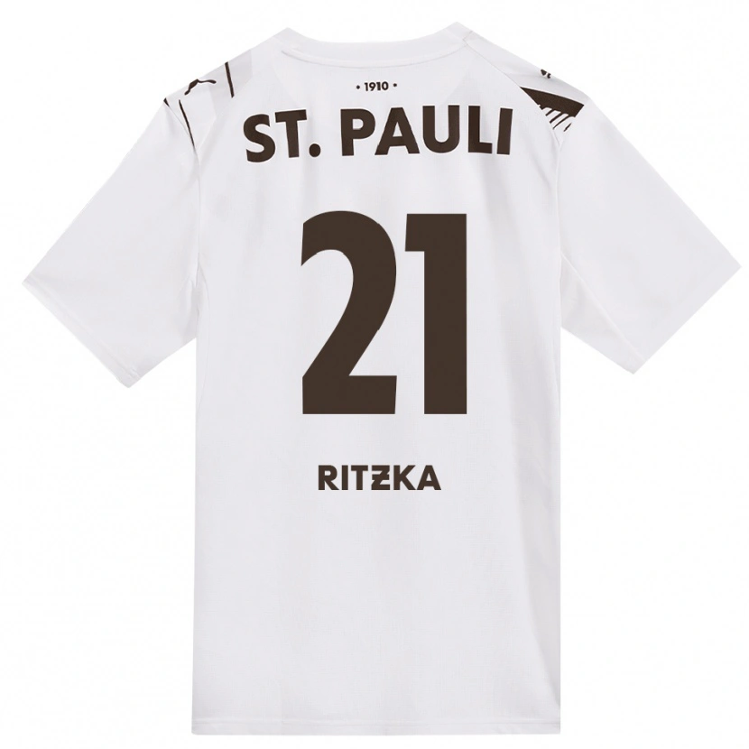 Danxen Kinderen Lars Ritzka #21 Cafe Wit Rood Uitshirt Uittenue 2026/27 T-Shirt