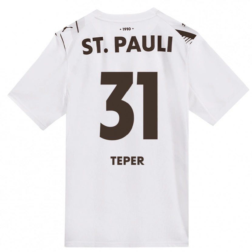 Danxen Kinderen M. Teper #31 Cafe Wit Rood Uitshirt Uittenue 2026/27 T-Shirt