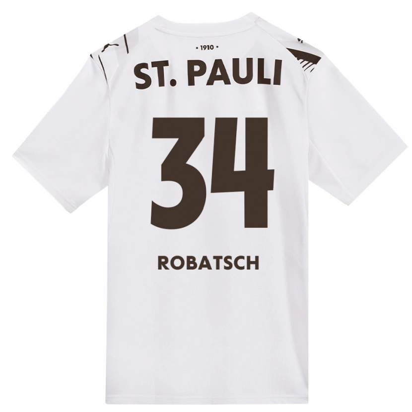Danxen Kinderen Jannik Robatsch #34 Cafe Wit Rood Uitshirt Uittenue 2026/27 T-Shirt