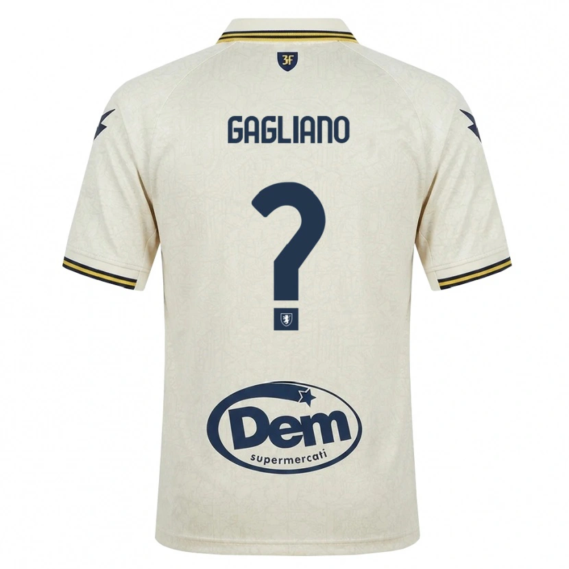 Danxen Kinderen Mattia Gagliano #0 Oldlace Geel Zwart Uitshirt Uittenue 2026/27 T-Shirt